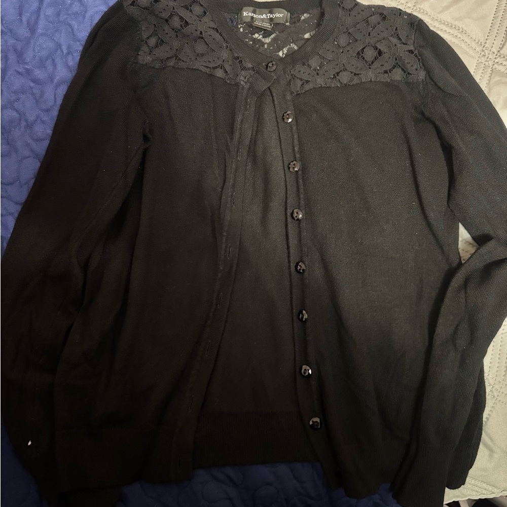Black Cardigan Sweater